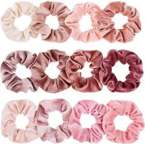Whaline 12Pcs Blush Theme Scrunchies Velvet Elastics for Women Pink Bobbles Soft Lovers Scrunchy Classic Thick Hair Bands Ties Gifts for Teenage Girls Whaline 12Pcs Blush Theme Scrunchies Velvet Elastics for Women Pink Bobbles Soft Lovers Scrunchy Classic Thick Hair Bands Ties Gifts for Teenage Girls