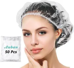 Auban 50 PCS Shower Cap Disposable,Bath Caps Larger Thick Clear Waterproof Plastic Elastic Hair Bath Caps For Women Hotel Travel Essentials Accessories Deep Conditioning Hair Care(19.3") Auban 50 PCS Shower Cap Disposable,Bath Caps Larger Thick Clear Waterproof Plastic Elastic Hair Bath Caps For Women Hotel Travel Essentials Accessories Deep Conditioning Hair Care(19.3")