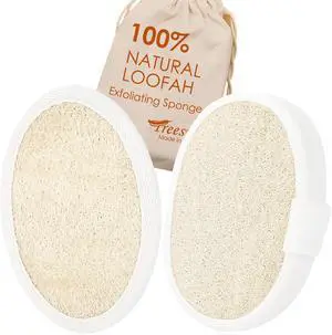 Natural Loofah Sponge 2 Pack for Shower, Organic Luffa Exfoliating Body Scrubber, Eco Friendly Biodegradable Bath Sponge, Plant Based Body Exfoliator for Men Women, Shower Loofah with Hanging Rope Natural Loofah Sponge 2 Pack for Shower, Organic Luffa Exfoliating Body Scrubber, Eco Friendly Biodegradable Bath Sponge, Plant Based Body Exfoliator for Men Women, Shower Loofah with Hanging Rope