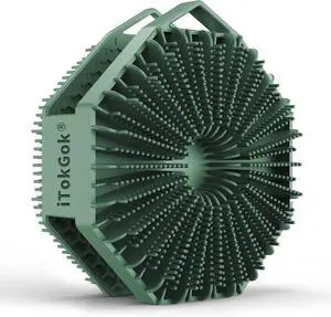 iTokGok® Premium 2-in-1 Silver-Infused Silicone Body Scrubber for Men, Double-Sided Design Body Brush Silicone Body Scrubber Exfoliating Body Brushes for All Skin, Lathers Well - Midnight Green iTokGok® Premium 2-in-1 Silver-Infused Silicone Body Scrubber for Men, Double-Sided Design Body Brush Silicone Body Scrubber Exfoliating Body Brushes for All Skin, Lathers Well - Midnight Green