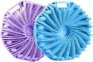Silicone Body Scrubber for Shower, Shower Body Brush for Effective Showering Exfoliation and Gentle Massage Back Scrubber with Soft Bristles, Loofah Alternative for Sensitive Skin, Gift for Family Silicone Body Scrubber for Shower, Shower Body Brush for Effective Showering Exfoliation and Gentle Massage Back Scrubber with Soft Bristles, Loofah Alternative for Sensitive Skin, Gift for Family