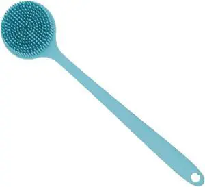 Silicone Back Scrubber for Shower, 15-Inch Long Handle Body Brush with Soft Bristles & Massage Nodes, Dual-Sided Shower Scrubber for Back, Quick Dry Silicone Back Scrubber for Shower, 15-Inch Long Handle Body Brush with Soft Bristles & Massage Nodes, Dual-Sided Shower Scrubber for Back, Quick Dry