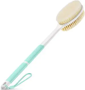 Backski Back Scrubber Anti Slip for Shower,Back Brush Long Handle with Soft and Stiff Bristles,Body Scrubber for Bath or Dry Brush(Green) Backski Back Scrubber Anti Slip for Shower,Back Brush Long Handle with Soft and Stiff Bristles,Body Scrubber for Bath or Dry Brush(Green)