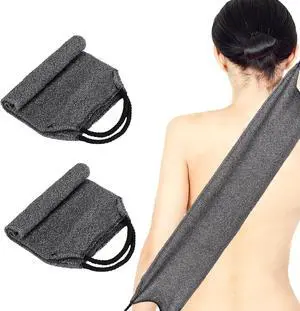 2Pcs Exfoliating Back Scrubber with Handles Body Scrubber Towel for Shower Nylon Back Exfoliator Washcloth Washer for Men Women (Gray) 2Pcs Exfoliating Back Scrubber with Handles Body Scrubber Towel for Shower Nylon Back Exfoliator Washcloth Washer for Men Women (Gray)