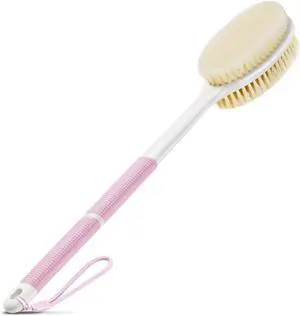 Backski Body Scrubber Anti Slip for Shower,Shower Brush Long Handle with Stiff and Soft Bristles,Body Wash Exfoliating Back Scrubber for Bath or Dry Brushing Body Brush(Pink) Backski Body Scrubber Anti Slip for Shower,Shower Brush Long Handle with Stiff and Soft Bristles,Body Wash Exfoliating Back Scrubber for Bath or Dry Brushing Body Brush(Pink)
