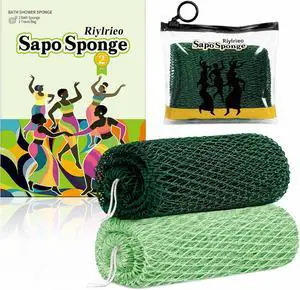 African Net Sponge for Shower, 2PCS Exfoliating Shower Sponge with Waterproof Travel Bag, Quick-Drying African Wash Cloth for Deep Cleansing & Smooth Skin (Mint Green & Forest Green) African Net Sponge for Shower, 2PCS Exfoliating Shower Sponge with Waterproof Travel Bag, Quick-Drying African Wash Cloth for Deep Cleansing & Smooth Skin (Mint Green & Forest Green)