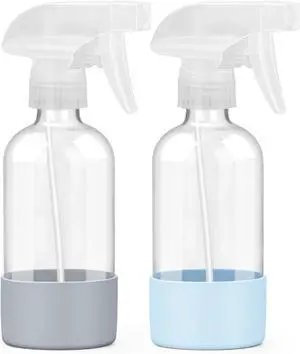 Glass Spray Bottles 8 oz, 2 Pack Spray Bottle for Hair with Silicone Sleeve Glass Spray Bottles 8 oz, 2 Pack Spray Bottle for Hair with Silicone Sleeve