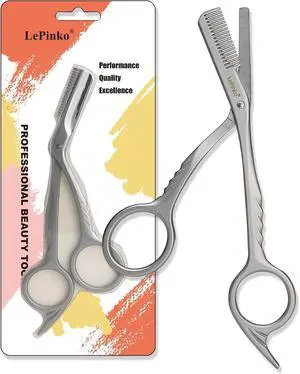 Eyebrow Trimming Scissors with Combs, Powder Steel, Silver Eyebrow Trimming Scissors with Combs, Powder Steel, Silver