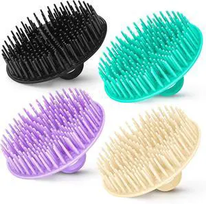 4PCS Hair Scalp Scrubber Massager Brush Head Exfoliator Shower Shampoo Comb 4PCS Hair Scalp Scrubber Massager Brush Head Exfoliator Shower Shampoo Comb
