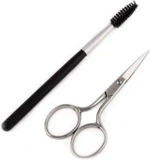 Italy Eyebrow Scissors with Wooden Handle Spoolie Grooming Kit Italy Eyebrow Scissors with Wooden Handle Spoolie Grooming Kit