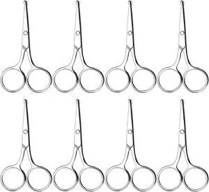 8 Pack Small Round Tip Scissors - Professional Grooming for Hair, Eyebrows, Nose Hair & Mustache 8 Pack Small Round Tip Scissors - Professional Grooming for Hair, Eyebrows, Nose Hair & Mustache