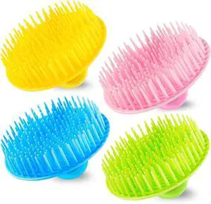 4PCS Hair Scalp Scrubber Massager Brush Head Exfoliator Shower Shampoo Comb 4PCS Hair Scalp Scrubber Massager Brush Head Exfoliator Shower Shampoo Comb
