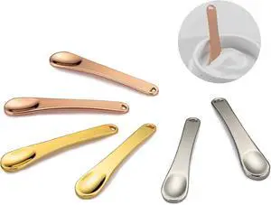 Tekson 6 Pieces Metal Cosmetic Skincare Spatula, Mini Mask facial Reusable Scoop, Makeup Beauty Spoons for Cream, Lotions, Moisturizers (Rose Gold, Gold, Silver) Tekson 6 Pieces Metal Cosmetic Skincare Spatula, Mini Mask facial Reusable Scoop, Makeup Beauty Spoons for Cream, Lotions, Moisturizers (Rose Gold, Gold, Silver)