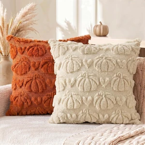Caramel Beige Pumpkin Fall Throw Pillow Covers 18x18 Inch Caramel Beige Pumpkin Fall Throw Pillow Covers 18x18 Inch