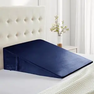 Satin Wedge Pillow Case Cover, Navy Blue Silky Wedge Pillowcase Removable & Machine Washable Cases with Zipper, 24"x24"x7.5"(Pillow Not Include) Satin Wedge Pillow Case Cover, Navy Blue Silky Wedge Pillowcase Removable & Machine Washable Cases with Zipper, 24"x24"x7.5"(Pillow Not Include)