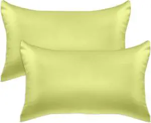 2-Pack Cooling Viscose Satin Pillowcase Set with Hidden Zipper Closure, Silky Smooth for Best Hair and Skin Care-Beautiful Gift Box-2-Piece Satin Pillowcase Set, King, Pistachio Green 2-Pack Cooling Viscose Satin Pillowcase Set with Hidden Zipper Closure, Silky Smooth for Best Hair and Skin Care-Beautiful Gift Box-2-Piece Satin Pillowcase Set, King, Pistachio Green