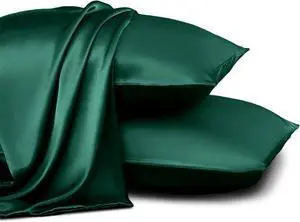 Blackish Green Satin Pillowcase for Hair and Skin, King Size Pillow Covers Luxury & Ultra Soft Pillow Cases Set of 2, Cooling Pillowcovers with Envelope Closure, Anti Wrinkle, 20 x 40 Inch Blackish Green Satin Pillowcase for Hair and Skin, King Size Pillow Covers Luxury & Ultra Soft Pillow Cases Set of 2, Cooling Pillowcovers with Envelope Closure, Anti Wrinkle, 20 x 40 Inch