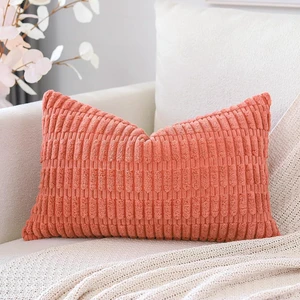 Corduroy Decorative Throw Pillow Covers 12x20 Inch Super Soft Boho Striped Rectangle Pillow Covers Case Modern Cushion Covers for Sofa Couch Bedroom Car Decor Coral Corduroy Decorative Throw Pillow Covers 12x20 Inch Super Soft Boho Striped Rectangle Pillow Covers Case Modern Cushion Covers for Sofa Couch Bedroom Car Decor Coral