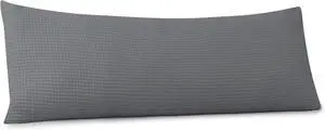100% Egyptian Cotton 600 TC Waffle Weave Body Pillowcase with Zipper,1 Pack Ultra Soft Breathable Pillow Cover, Skin-Friendly Bed Pillow Sham, Body Pillow Case Cover, Dark Grey, 20" x 54" 100% Egyptian Cotton 600 TC Waffle Weave Body Pillowcase with Zipper,1 Pack Ultra Soft Breathable Pillow Cover, Skin-Friendly Bed Pillow Sham, Body Pillow Case Cover, Dark Grey, 20" x 54"