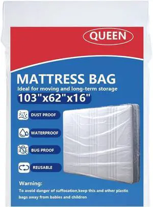 Plastic Mattress Bag for Moving Storage, Mattress Protector Cover ,Mattress Bag for Disposal (Queen) Plastic Mattress Bag for Moving Storage, Mattress Protector Cover ,Mattress Bag for Disposal (Queen)