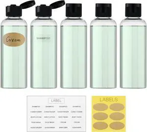 3.4 oz Travel Bottles for Toiletries, Plastic Shampoo Containers 3.4 oz Travel Bottles for Toiletries, Plastic Shampoo Containers