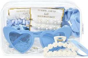Pearl Gift Set Bridesmaid Proposal Bag Clear Makeup Toiletry Bag Pearl Clips Hair Claw Clips Scrunchies Sunglasses Bachelorette Party Favors Bridal Wedding Party Gifts (Blue) Pearl Gift Set Bridesmaid Proposal Bag Clear Makeup Toiletry Bag Pearl Clips Hair Claw Clips Scrunchies Sunglasses Bachelorette Party Favors Bridal Wedding Party Gifts (Blue)