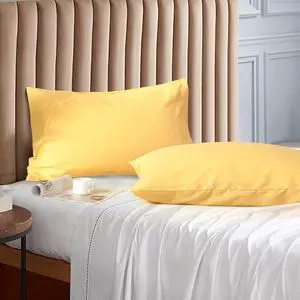 Standard Microfiber Pillowcases Set of 2, 20"x30" (Yellow) Standard Microfiber Pillowcases Set of 2, 20"x30" (Yellow)