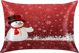 Snowman Snow Christmas Satin Pillowcase for Hair and Skin Silk Pillowcase Standard Size Silky Pillow Case with Zipper 20x26 Inches Pillow Cover Decor for Bed, Sofa Snowman Snow Christmas Satin Pillowcase for Hair and Skin Silk Pillowcase Standard Size Silky Pillow Case with Zipper 20x26 Inches Pillow Cover Decor for Bed, Sofa