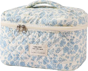 Large Travel Quilted Makeup Bag for Women Large Travel Quilted Makeup Bag for Women