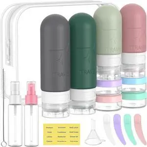 18 Pack Travel Bottles for Toiletries, TSA Approved, Morandi 18 Pack Travel Bottles for Toiletries, TSA Approved, Morandi