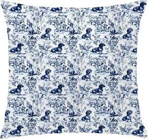 Chinoiserie Dachshund Pillow Covers 18x18 Double-Sided, Chinoiserie Dachshund Gifts for Women Men, Blue and White Dog Grandmillennial Decorative Throw Pillow Covers Pillowcases Chinoiserie Dachshund Pillow Covers 18x18 Double-Sided, Chinoiserie Dachshund Gifts for Women Men, Blue and White Dog Grandmillennial Decorative Throw Pillow Covers Pillowcases