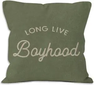 Long Live Boyhood Throw Pillow Covers - Boy Bedroom Room Decor,Vintage Green Boy Nursery Decorative Pillow Covers for Home Bedroom Couch Long Live Boyhood Throw Pillow Covers - Boy Bedroom Room Decor,Vintage Green Boy Nursery Decorative Pillow Covers for Home Bedroom Couch