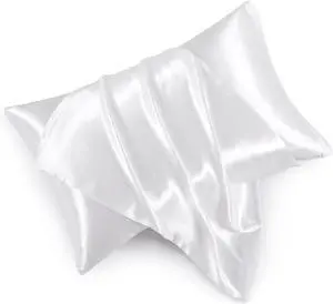 Satin Pillowcases with Zipper 20x36,King Size Pillowcases Set of 2,White Silk Pillowcase for Hair and Skin Satin Pillowcases with Zipper 20x36,King Size Pillowcases Set of 2,White Silk Pillowcase for Hair and Skin
