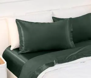 2Pcs Standard Satin Pillowcases - 20x26 Pillow Cases, Forest Green Pillow Cases for Skin Friendly and Hair Protection - Cooling & Silky Satin Pillow Covers with Envelop Closure 2Pcs Standard Satin Pillowcases - 20x26 Pillow Cases, Forest Green Pillow Cases for Skin Friendly and Hair Protection - Cooling & Silky Satin Pillow Covers with Envelop Closure