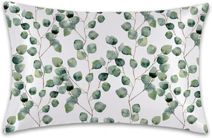 1 Pack Satin Pillowcase for Hair and Skin Eucalyptus Leaves Sage Green Imitation Silk Pillowcase 20" x 30" with Hidden Zipper Soft Smooth Plants Pillow Cover Queen Size for Bedroom Sofa 1 Pack Satin Pillowcase for Hair and Skin Eucalyptus Leaves Sage Green Imitation Silk Pillowcase 20" x 30" with Hidden Zipper Soft Smooth Plants Pillow Cover Queen Size for Bedroom Sofa