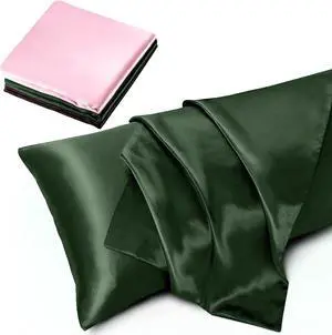 Satin Body Pillowcase for Hair and Skin, Silky Satin Body Pillow Cover 20x60 inches Body Pillow Case with Envelope Closure, Forest Green Satin Body Pillowcase for Hair and Skin, Silky Satin Body Pillow Cover 20x60 inches Body Pillow Case with Envelope Closure, Forest Green