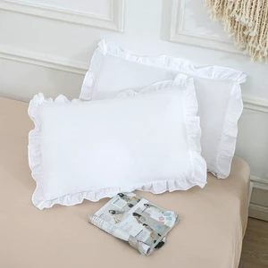 Ruffled Pillow Shams, Pack of 2 Edge Ruffled Pillow Cases 100% Brushed Microfiber Standard Size Bedding Pillow Covers with Envelope Closure (20x26 inches, White) Ruffled Pillow Shams, Pack of 2 Edge Ruffled Pillow Cases 100% Brushed Microfiber Standard Size Bedding Pillow Covers with Envelope Closure (20x26 inches, White)