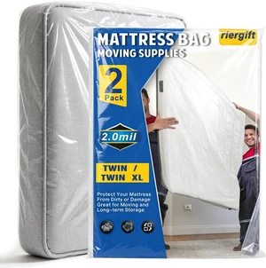 2 Pack Mattress Bags for Moving, 2.0 MIL Thick Waterproof Mattress Cover 2 Pack Mattress Bags for Moving, 2.0 MIL Thick Waterproof Mattress Cover