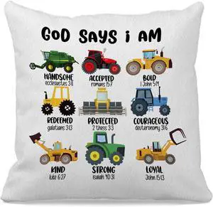 God Says I am Construction Trucks Pillow Covers 18x18, Construction Decor for Boys Room, Christian Gifts for Boys, Construction Pillow Covers for Toddler Boys Room Bedroom Playroom Nursery God Says I am Construction Trucks Pillow Covers 18x18, Construction Decor for Boys Room, Christian Gifts for Boys, Construction Pillow Covers for Toddler Boys Room Bedroom Playroom Nursery