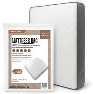Twin Mattress Bag for Moving and Disposal,Waterproof Mattress Plastic Cover,Storage Protector, 1 Pack Twin Mattress Bag for Moving and Disposal,Waterproof Mattress Plastic Cover,Storage Protector, 1 Pack