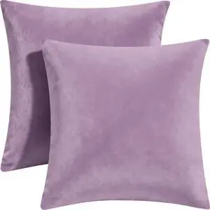 2 Pack 18x18 Pillow Cover Velvet Pillow Covers, Square Throw Pillow Covers for Living Room Decorations Throw Pillow Case, Throw Pillow Cover Cushion Cover for Sofa Bedroom Car, Lavender Velvet 2 Pack 18x18 Pillow Cover Velvet Pillow Covers, Square Throw Pillow Covers for Living Room Decorations Throw Pillow Case, Throw Pillow Cover Cushion Cover for Sofa Bedroom Car, Lavender Velvet