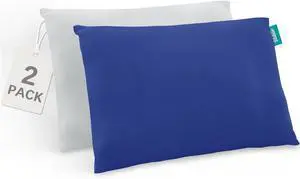 Organic Cotton Toddler Pillowcase 2 Pack, (Pillowcase Only) Kids Pillowcase for Sleeping Fit Pillow Sized 13"x 18" or 14"x19", Envelope Travel Pillowcases for Girl Boy, Gray&Navy Blue Organic Cotton Toddler Pillowcase 2 Pack, (Pillowcase Only) Kids Pillowcase for Sleeping Fit Pillow Sized 13"x 18" or 14"x19", Envelope Travel Pillowcases for Girl Boy, Gray&Navy Blue