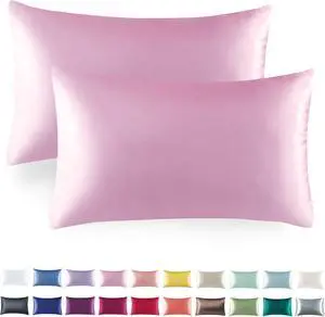 Satin Pillowcase Set for Hair & Skin Care Cooling, Hypoallergenic, Anti-Frizz, Wrinkle-Free Soft, Luxurious Pillowcases with Envelope Closure 2-Pack, Standard Size 20x26, Gift-Ready Satin Pillowcase Set for Hair & Skin Care Cooling, Hypoallergenic, Anti-Frizz, Wrinkle-Free Soft, Luxurious Pillowcases with Envelope Closure 2-Pack, Standard Size 20x26, Gift-Ready