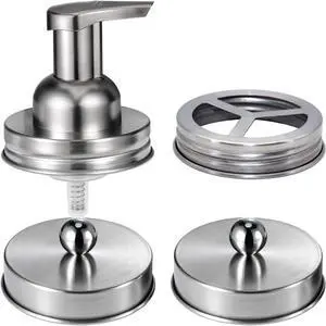 Mason Jar Bathroom Accessories Set(4pcs)- Jars Not Included,Brushed Nickel Mason Jar Bathroom Accessories Set(4pcs)- Jars Not Included,Brushed Nickel