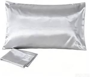 Juwenin Bedding,Luxury Satin Pillowcase with Zipper (Silky Satin Pillow Case for Hair) Set of 2 (Silver, Standard(20''x26'')) Juwenin Bedding,Luxury Satin Pillowcase with Zipper (Silky Satin Pillow Case for Hair) Set of 2 (Silver, Standard(20''x26''))