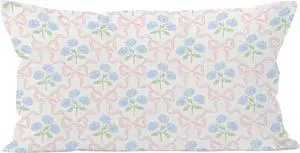 Coquette Pink Bow Hydrangea Floral Pillow Covers 12x20, Coquette Room Decor, Preppy Ribbon Bow Blue Hydrangea Flower Decorative Lumbar Pillow Covers for Girls Bedroom Dorm Home Coquette Pink Bow Hydrangea Floral Pillow Covers 12x20, Coquette Room Decor, Preppy Ribbon Bow Blue Hydrangea Flower Decorative Lumbar Pillow Covers for Girls Bedroom Dorm Home