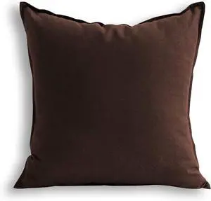 Solid Cotton Linen Decoration Toss Throw Pillow Sham Cushion Case Special Pillow Cover Delicate Decorative Pillowcase for Bed/Chair/Couch, 18"x18"(45 x 45cm), Brown Solid Cotton Linen Decoration Toss Throw Pillow Sham Cushion Case Special Pillow Cover Delicate Decorative Pillowcase for Bed/Chair/Couch, 18"x18"(45 x 45cm), Brown