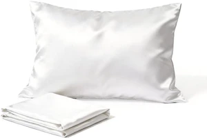White Satin Pillowcase Queen Size Silk Pillow Cases Set of 2 Wrinkle-Free Soft Smooth 20x30 Inches, 2pcs White Satin Pillowcase Queen Size Silk Pillow Cases Set of 2 Wrinkle-Free Soft Smooth 20x30 Inches, 2pcs