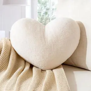 Heart Pillow,White Throw Pillows 12.8x9.8in Heart Pillow,White Throw Pillows 12.8x9.8in