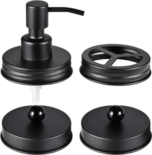 Mason Jar Bathroom Accessories Lids Set (4pcs) Mason Jar Bathroom Accessories Lids Set (4pcs)